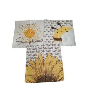 Pillow Cover Decor Sunflower, Sunshine and Bee - Set of 3